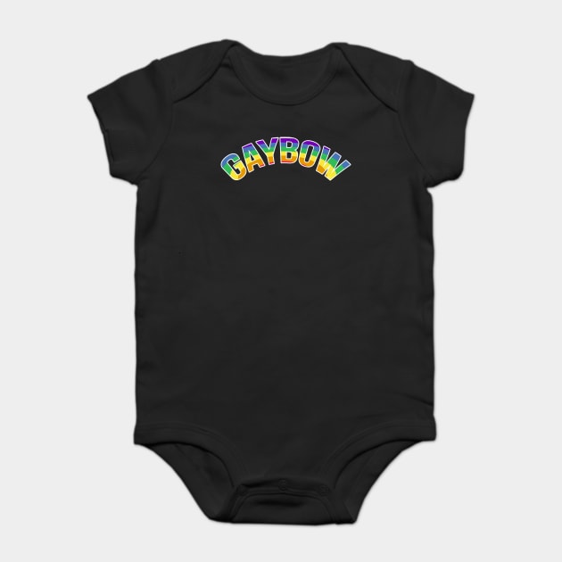 Gaybow Rainbow Word Art Gay Pride t-shirt Shirt Tee Gift Baby Bodysuit by creative